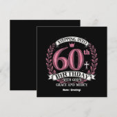 神の恵みによって60誕生日に踏み込む 招待状 (正面/裏面)