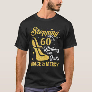 神の恵みによって60誕生日に踏み込む Tシャツ