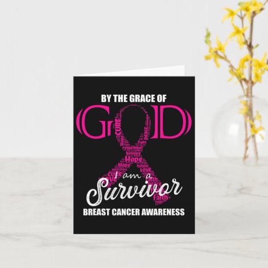 神の恵みによって、私は乳がんを克服した人だ カード (黄色い花)