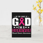 神の恵みによって、私は生き残った乳がん カード (黄色い花)