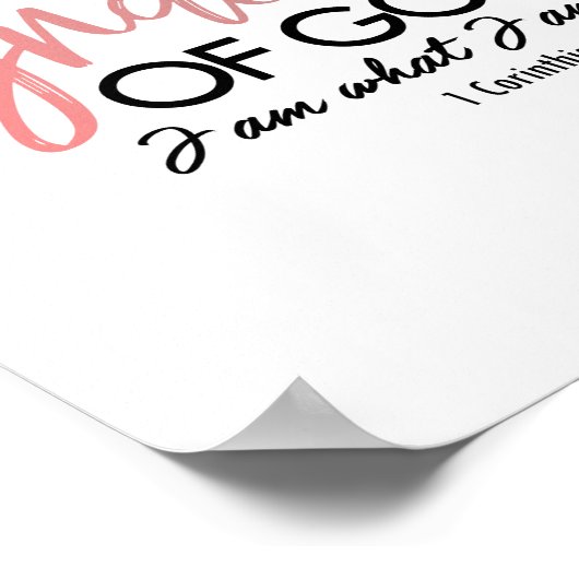 神の恵みによって、私は聖書の聖句ウォールアートである ポスター (角)