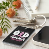 神の恵みにより私は乳がんのサバイバーです キーホルダー (正面右)