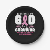 神の恵みにより私は乳がんのサバイバーです ペーパープレート (正面)