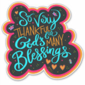 神の恵みに感謝かわいらし シール (正面)