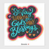 神の恵みに感謝かわいらし シール (シート)
