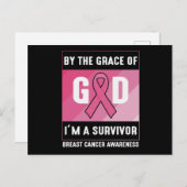 神の恵みのクリスチャンによって生き残った乳がん ポストカード (正面/裏面)