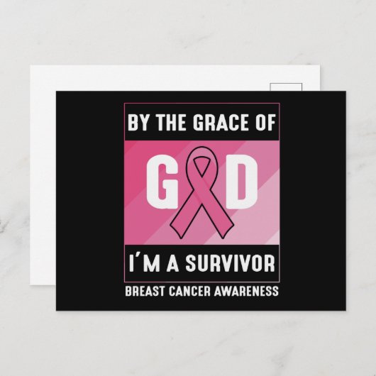 神の恵みのクリスチャンによって生き残った乳がん ポストカード (正面/裏面)