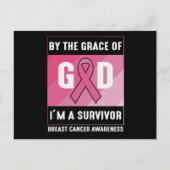 神の恵みのクリスチャンによって生き残った乳がん ポストカード (正面)