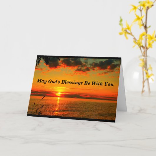 神の恵みはバプテスマのカードと共にある カード (黄色い花)