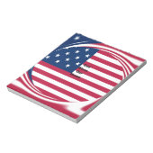 神の恵みを我が家に：アメリカ国旗 スワール アート ノートパッド (回転)