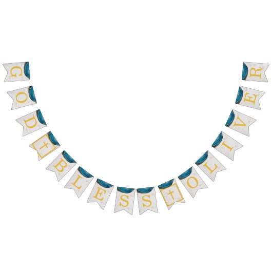 神の恵みを賜え 名前 青いジオード少年 洗礼 堅信礼 バンティングフラッグ (全)