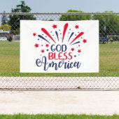 神の恵みアメリカ – 星の付いた献上品 横断幕 (インサイチュ)