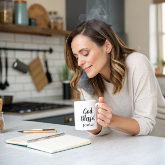 神の恵みフレーズ感動的ホワイトタイポグラフィ コーヒーマグカップ