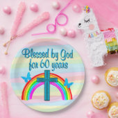 神の恵み60th誕生日紙プレート ペーパープレート (パーティー)