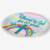 神の恵み60th誕生日紙プレート ペーパープレート (アングル)