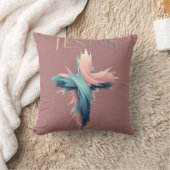 神の恵み：芸術的イエスの十字架 クッション (ブランケット)