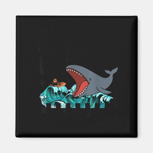 神の意志を行う男クジラのキリスト教 マグネット (正面)