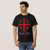 神の意志 騎士団 テンプル騎士 十字軍 十字架 キリスト教 Tシャツ (正面フル)
