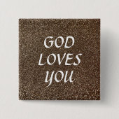 神の愛あなたグリッターカスタム文字クリスチャンギフト 缶バッジ (正面)