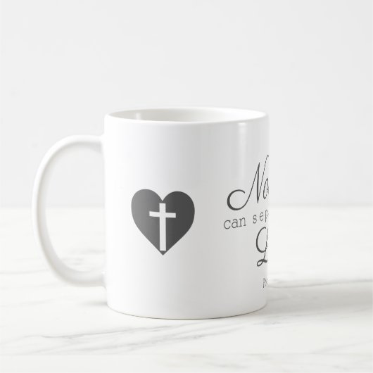 神の愛から私たちを引き離すことはできない! コーヒーマグカップ (左)