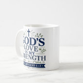 神の愛が私の力 Daily Faith Quote コーヒーマグカップ (正面左)
