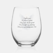 神の愛に流れる天使 ステムなしワイングラス (裏面)