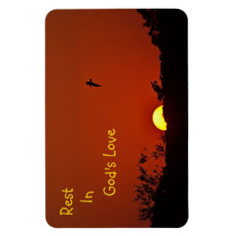 神の愛の夕暮れの中で休む マグネット