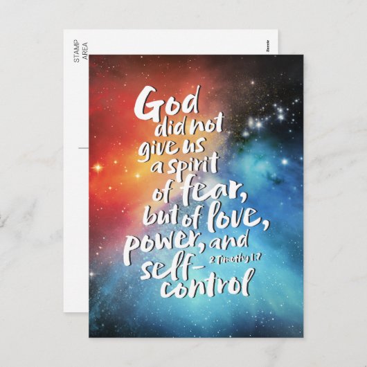 神の愛の精神を恐れることなく聖書の聖句クリスチャン シーズンポストカード (正面/裏面)