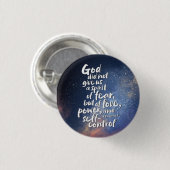 神の愛の精神を恐れることなく聖書の聖句クリスチャン 缶バッジ (正面&裏面)