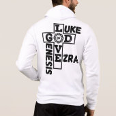 神の愛の聖書的クロスワードフルジップメンズ パーカ (裏面)