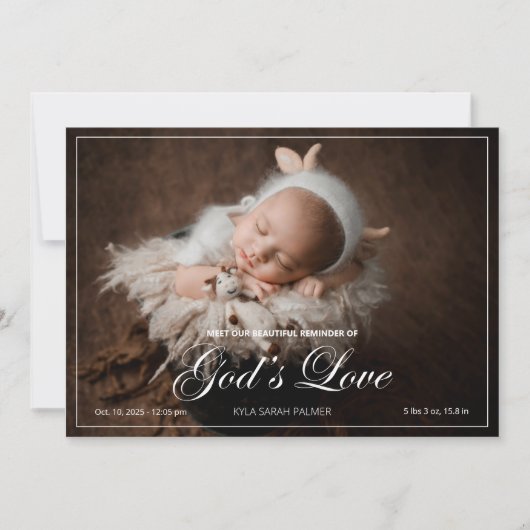 神の愛の誕生の発表カード 案内状 (正面)