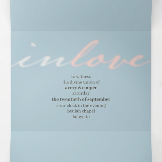 神の愛の3倍結婚招待状で 三つ折り招待状 (内部中)