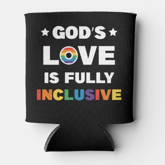神の愛はすべての人を包み込む LGBTプライド月間 缶クーラー (正面)