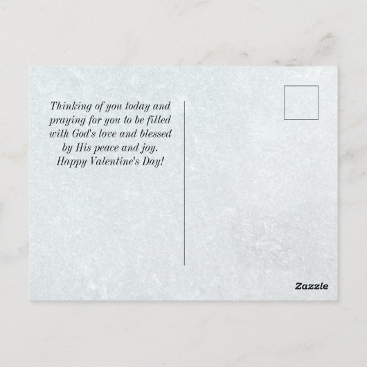 神の愛はバレンタインデーを決して破らない ポストカード (裏面)