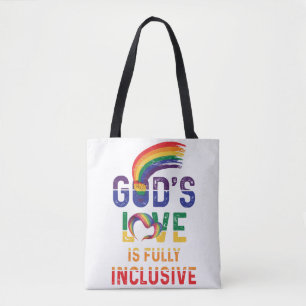神の愛は完全に包括的なLGBTQアリー・ゲイプライド トートバッグ