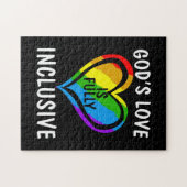 神の愛は完全に包摂的なクリスチャンゲイプライド ジグソーパズル (横)