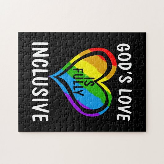 神の愛は完全に包摂的なクリスチャンゲイプライド ジグソーパズル (横)