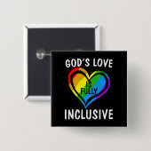 神の愛は完全に包摂的なクリスチャンゲイプライド 缶バッジ (正面&裏面)