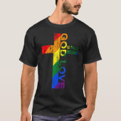 神の愛は完全に包摂的なクリスチャン・イエス・Lgbtである Tシャツ (正面)