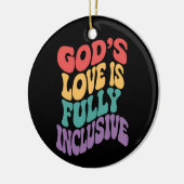 神の愛は完全に包摂的なクリスチャン・イエスLGBt セラミックオーナメント (左)