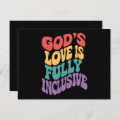 神の愛は完全に包摂的なクリスチャン・イエスLGBt ポストカード (正面/裏面)