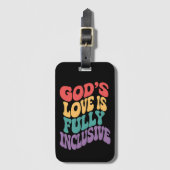 神の愛は完全に包摂的なクリスチャン・イエスLGBt ラゲッジタグ (正面縦)