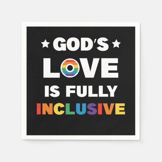 神の愛は完全に包摂的なゲイLGBTプライド月 スタンダードカクテルナプキン (正面)