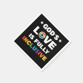 神の愛は完全に包摂的なゲイLGBTプライド月 スタンダードカクテルナプキン (角)