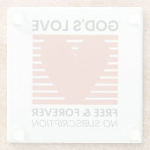 神の愛は永遠に無料Noサブスクリプションのクリスチャン ガラスコースター (裏面)