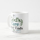 神の愛は永遠に続く クリスチャンの祈りの言葉 コーヒーマグカップ (正面左)