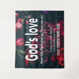 神の愛は決して失敗しない １コリント１３：８ 教会 タペストリー