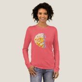 神の愛を受けた百日菊の花 キリスト教の花柄デザイン トライブレンドTシャツ (正面全体)