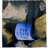 神の愛を思い出させる。キリスト教信仰 シャワーカーテン (正面)