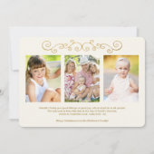 神の愛エレガント金ゴールド型クリスマスフォトアイボリー シーズンカード (裏面)